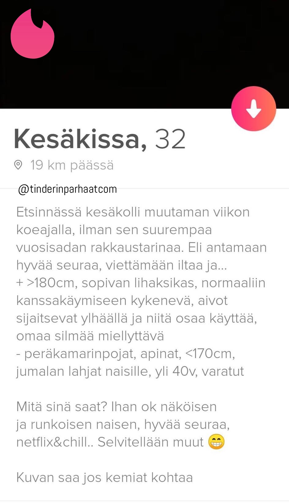 kesäkissaTINDERprofiili
