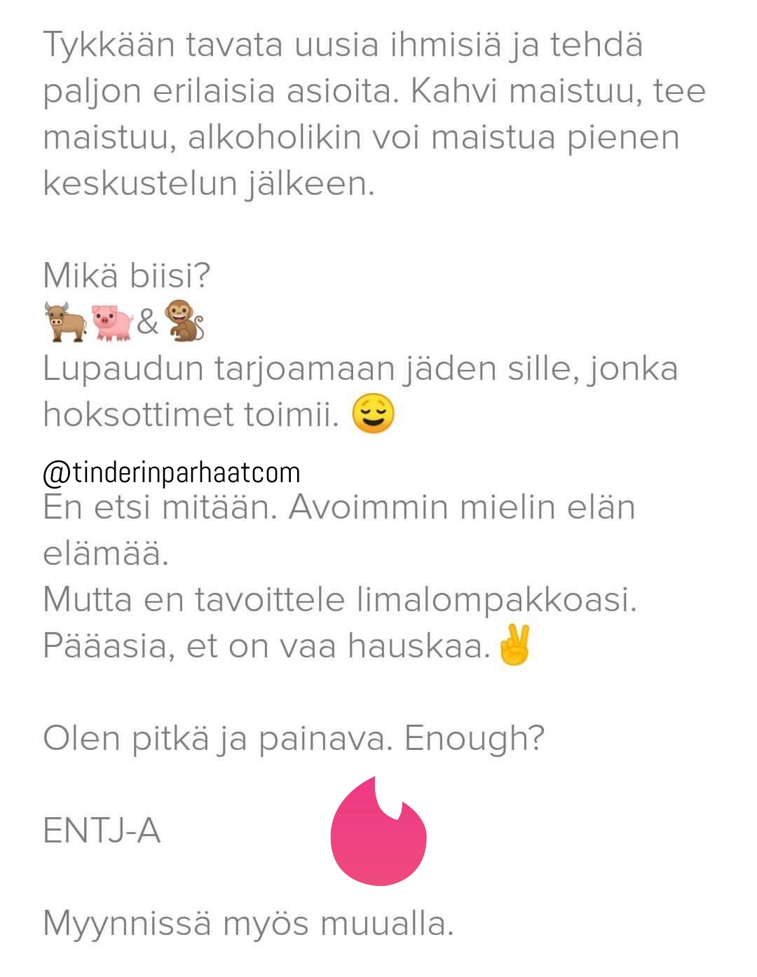 pitkäpainavaTINDERprofiilit