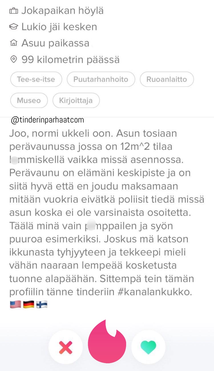 peräkärriTINDERprofiilit