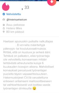 nalkuttajaaTINDERprofiilit