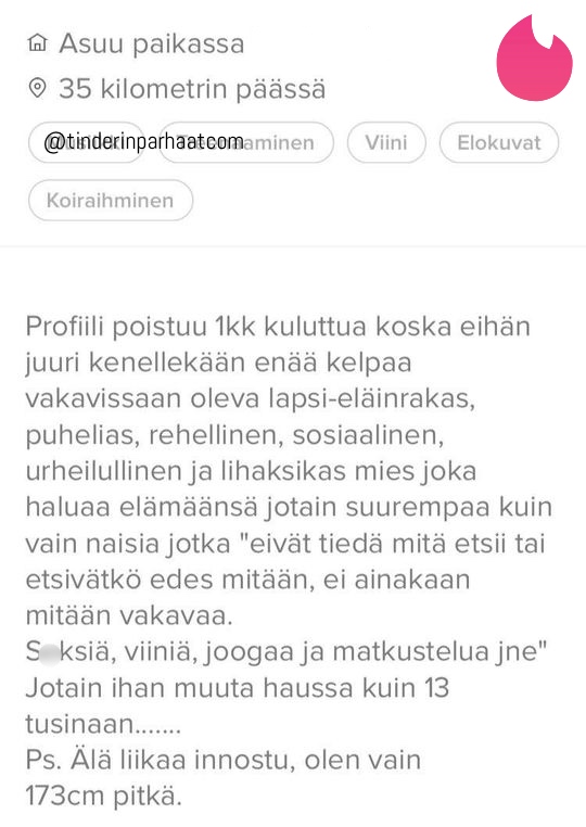 vakavissaanTINDERprofiilit