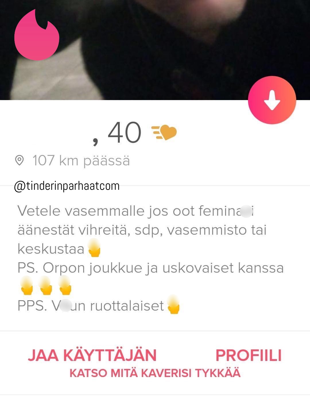 äänestysTINDERprofiilit