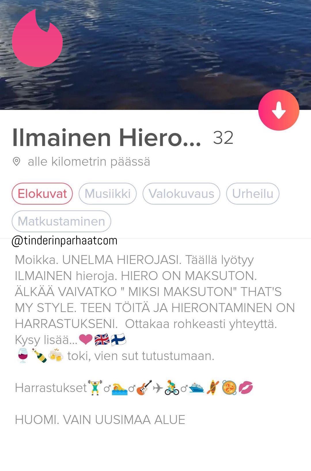 ilmainenhierojaTINDERprofiilit