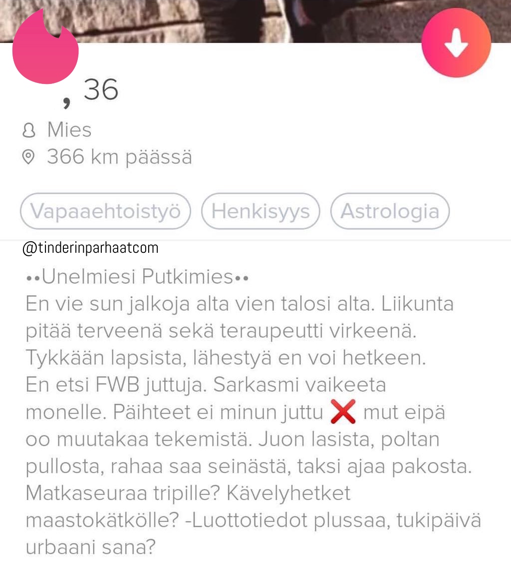 putkimiesTINDERprofiilit25